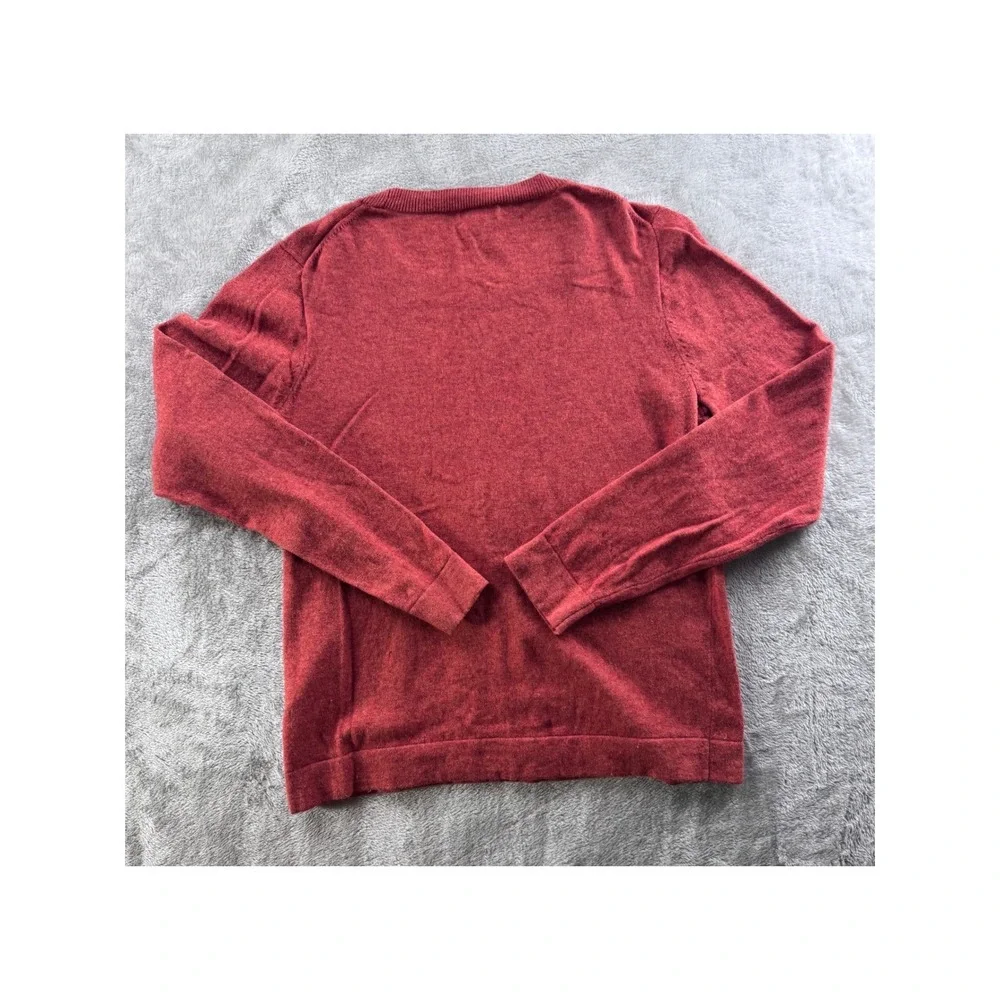 J‎ Crew Teddie Womens Crewneck Sweater Size Large Red Merino Preppy Classic